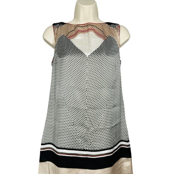 Max Studio Sleeveless Mid Mod Sheath Dress Print Wide Neck Knee Lgth - XS - Picture 1 of 6